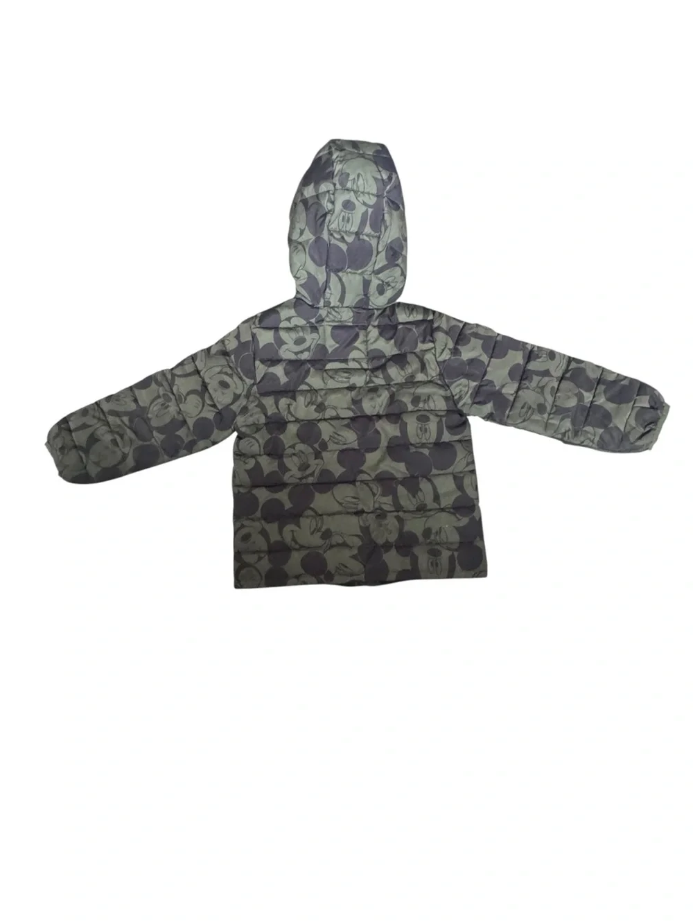 Baby Gap x Disney Mickey Mouse Camo Puffer Jacket Hooded Green Boys 5T